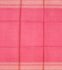 Peach Handwoven Tussar Silk Saree With Chevron Motifs-Peach