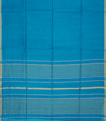 Sky Blue Handwoven Plain Tussar Silk Saree -Sky Blue