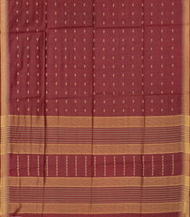 Brown Woven Tussar Silk Saree With Rudraksham Motifs-Brown