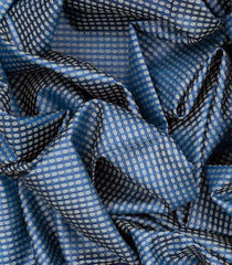 Steel Blue Woven Tussar Silk Saree With Button Motifs-Steel Blue