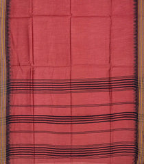 Chestnut Pink Woven Tussar Silk Saree With Temple Border-Chestnut Pink