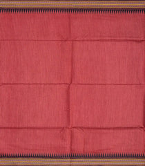 Chestnut Pink Woven Tussar Silk Saree With Temple Border-Chestnut Pink