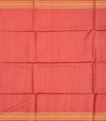 Peach Woven Tussar Silk Saree With Half Diamond Border-Peach