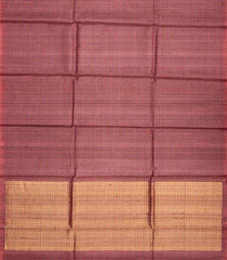 Dusty Pink Handloom Tussar Silk Saree With Checks-Dusty Pink