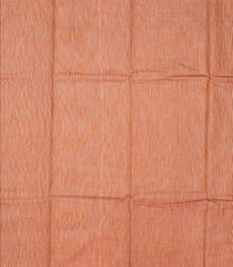 Dark Peach Woven Tussar Silk Saree With Embroidered Stripes-Dark Peach