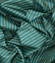 Shadow Green Woven Tussar Silk Saree With Dotted Stripes-Shadow Green