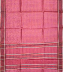 Chestnut Pink Woven Tussar Silk Saree With Dotted Checks-Chestnut Pink