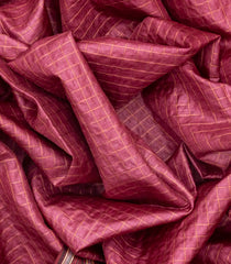 Chestnut Pink Woven Tussar Silk Saree With Dotted Checks-Chestnut Pink