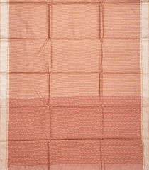 Peach Woven Tussar Silk Saree With Dotted Stripes-Peach