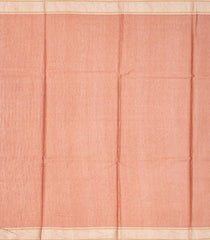 Peach Woven Tussar Silk Saree With Dotted Stripes-Peach