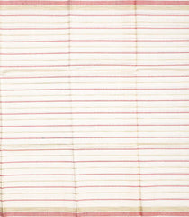 Off White Woven Tussar Silk Saree With Multi Stripes-Off White