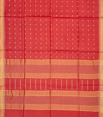 Dark Peach Woven Tussar Silk Saree With Rudraksham Motifs-Dark Peach