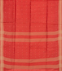 Dark Peach Woven Tussar Silk Saree With Button Motifs-Dark Peach