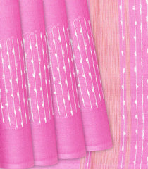 Bubble Gum Pink Woven Tussar Silk Saree With Diamond Motifs-BubbleGum Pink