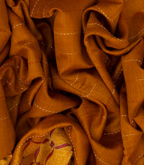 Oil Mustard Woven Tussar Silk Saree Printed With Floral Motifs-OIL MUSTARD