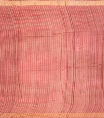 Chestnut Pink Handloom Tussar Silk Saree With Printed Bird Motifs-Chestnut Pink