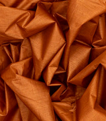 Orange Handwoven Tussar Silk Saree With Floral Motifs In Border-Orange