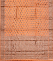 Orange Handwoven Tussar Silk Saree With Floral Butta Motifs-Orange