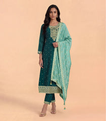 Teal Green Festive Anarkali Set-RC5694
