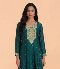 Teal Green Festive Anarkali Set-RC5694