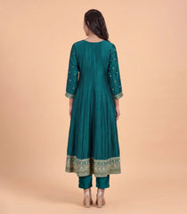 Teal Green Embroidered Anarkali Festive Set-RC5742