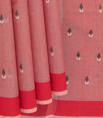 Rust Handwoven Uppada Cotton Saree