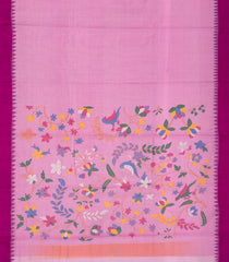 Baby Pink Handloom Uppada Khadi Cotton Saree-Baby Pink