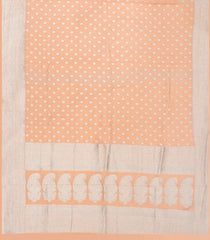 Light Peach Woven Blended Khaddi Georgette Saree With Floral Motifs-Light Peach