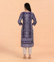 Violet & White Printed Kurta-KR0884