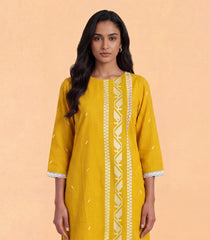Yellow Jamdani Inspired motif Kurta-RC5720