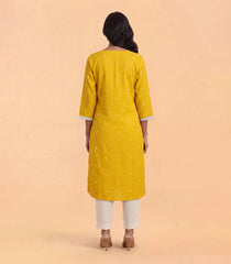 Yellow Jamdani Inspired motif Kurta-RC5720