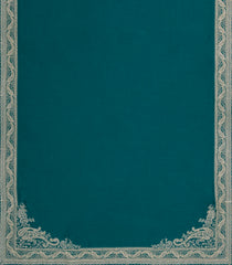 Teal Woven Art Crepe Saree With Floral Embroidered Border-BL4974