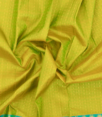 Neon Green Handloom Kanchipuram Silk Saree With Zari Checks & Buttas-KA16305