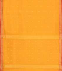 Mango Yellow Handloom Maheswari Silk Cotton Saree With Buttas & Zari Border-SC4872
