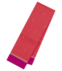 Peach Woven Pure Silk Saree With Buttas & Contrast Border-KA15622