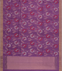 Lavender Handloom Uppada Silk Saree With Floral Vine Zari Motifs-UP0369