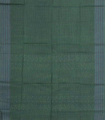 Dark Green Woven Tussar Silk Saree With Stripes-TU3312