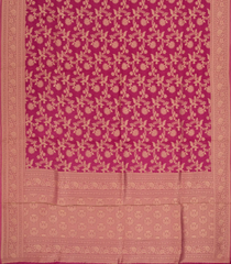 Magenta Woven Synthetic Tussar Silk Saree With Floral Vine Motifs-BL4419