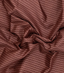 Brown Woven Tussar Silk Saree With Chevron Stripes-TU3307
