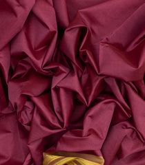 Maroon Handloom Silk Cotton Saree With Stripes & Contrast Border-SC3697