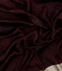 Black Handloom Tussar Silk Saree With Printed Floral Motifs-TU3214