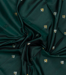 Bottle Green Handloom Uppada Silk Saree With Zari Buttas & Pallu-UP0365