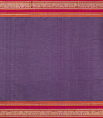 Purple Handloom Silk Cotton Saree With Checks-SC4349