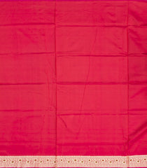 Dark Peach Handloom Banarasi Silk Saree With Meena Border-BE1610