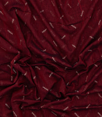 Crimson Woven Bengal Cotton Saree With Chevron Motifs-BG1816