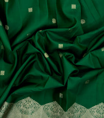 Green Handloom Kanchipuram Silk Saree With Annam Motifs-KA15027-Green