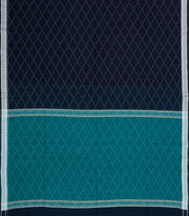 Navy Blue Woven Bengal Cotton Saree With Diamond Jaal-BG1903