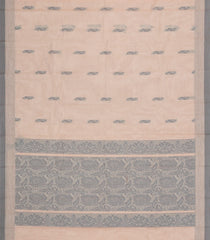 Sandal Woven Rasipuram Cotton Sari With Buttas-RA2619