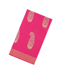 Pink Printed Synthetic Dola Silk Saree With Zari Stripes & Border-SY0400