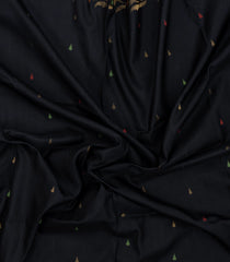 Black Handloom Uppada Silk Saree With Meena Buttas-UP0416